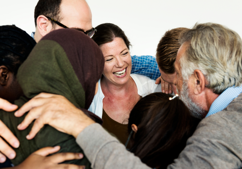 Group of clients participating in group therapy for inhalant addiction at detox california.