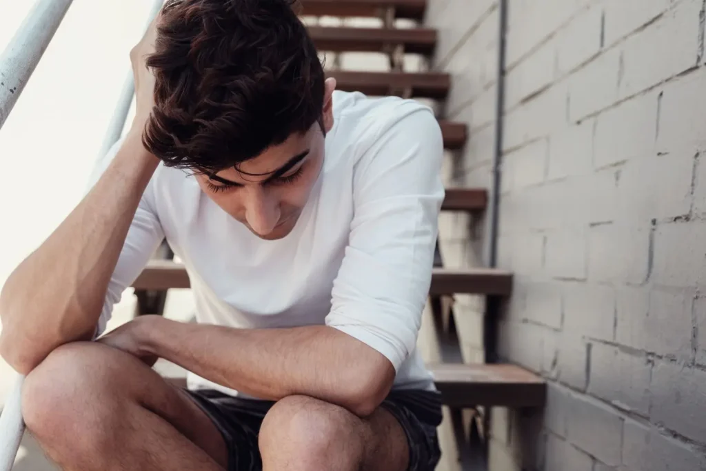 Man struggling from the long term effects of cocaine use